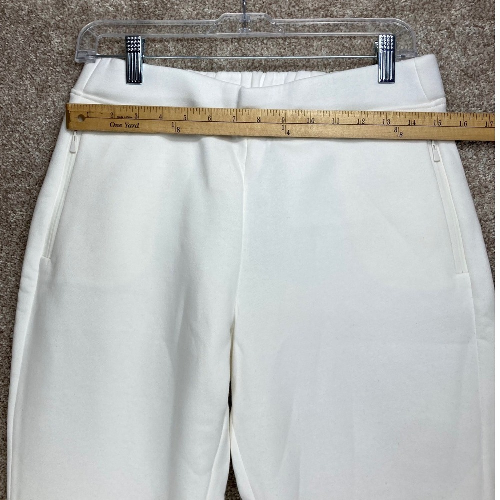 Banana Republic High Rise Fleece Jogger Pants Womens S White Zipper Pockets NEW - Picture 5 of 10